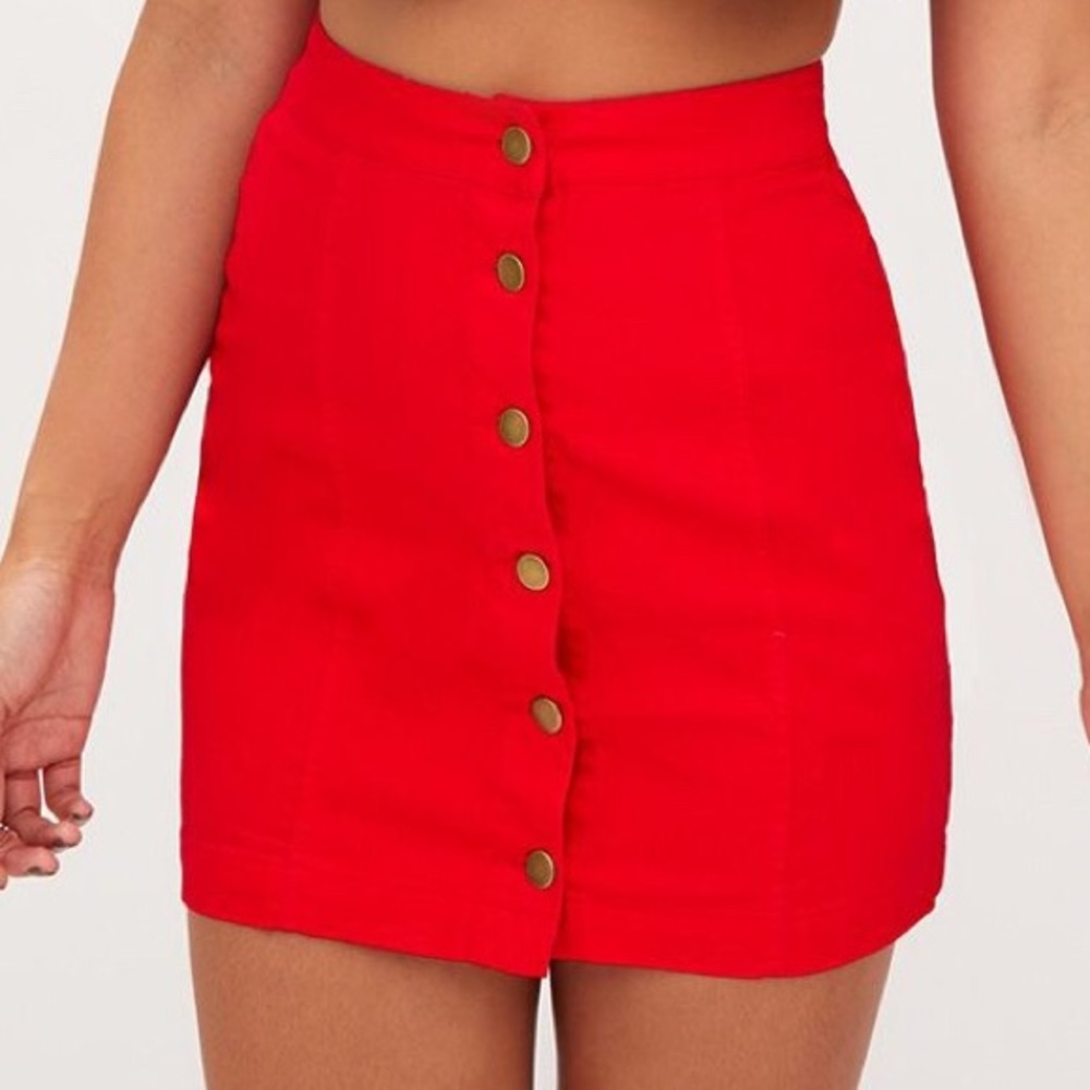 Button Down Denim Skirt